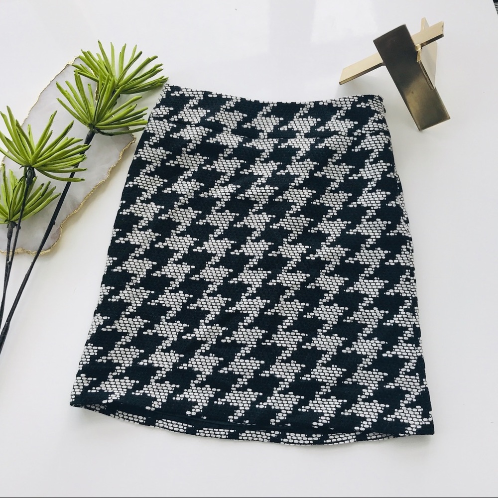 NWT Talbots Wool Blend Houndstooth Skirt sz2